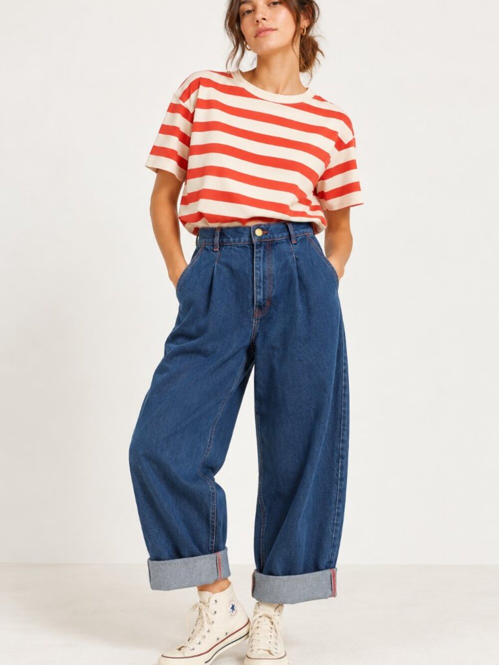 Big Bud Press Denim Trousers Baggy Wide Leg Sloucy 90s Y2K XS Petite